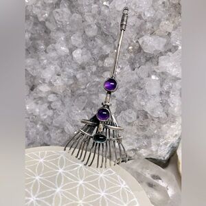 Vintage Sterling Silver Witch Broom Brooch